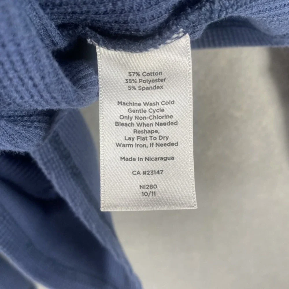 Talbots Sweater Womens Size Large Blue Waffle Open Front Thermal Comfy Hi-Low‎